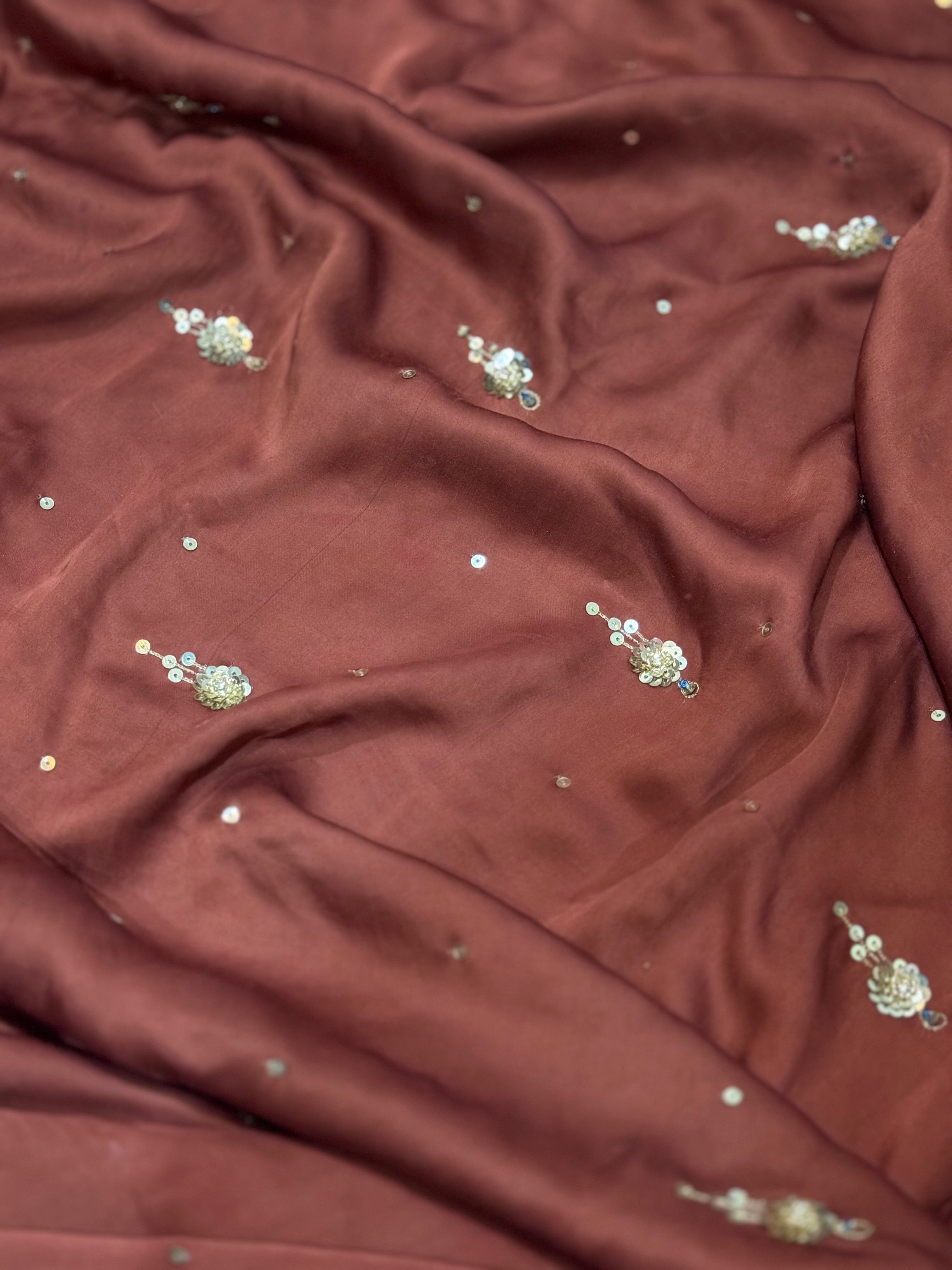 Ajrakh modal silk handworked saree with modal silk handworked dupatta