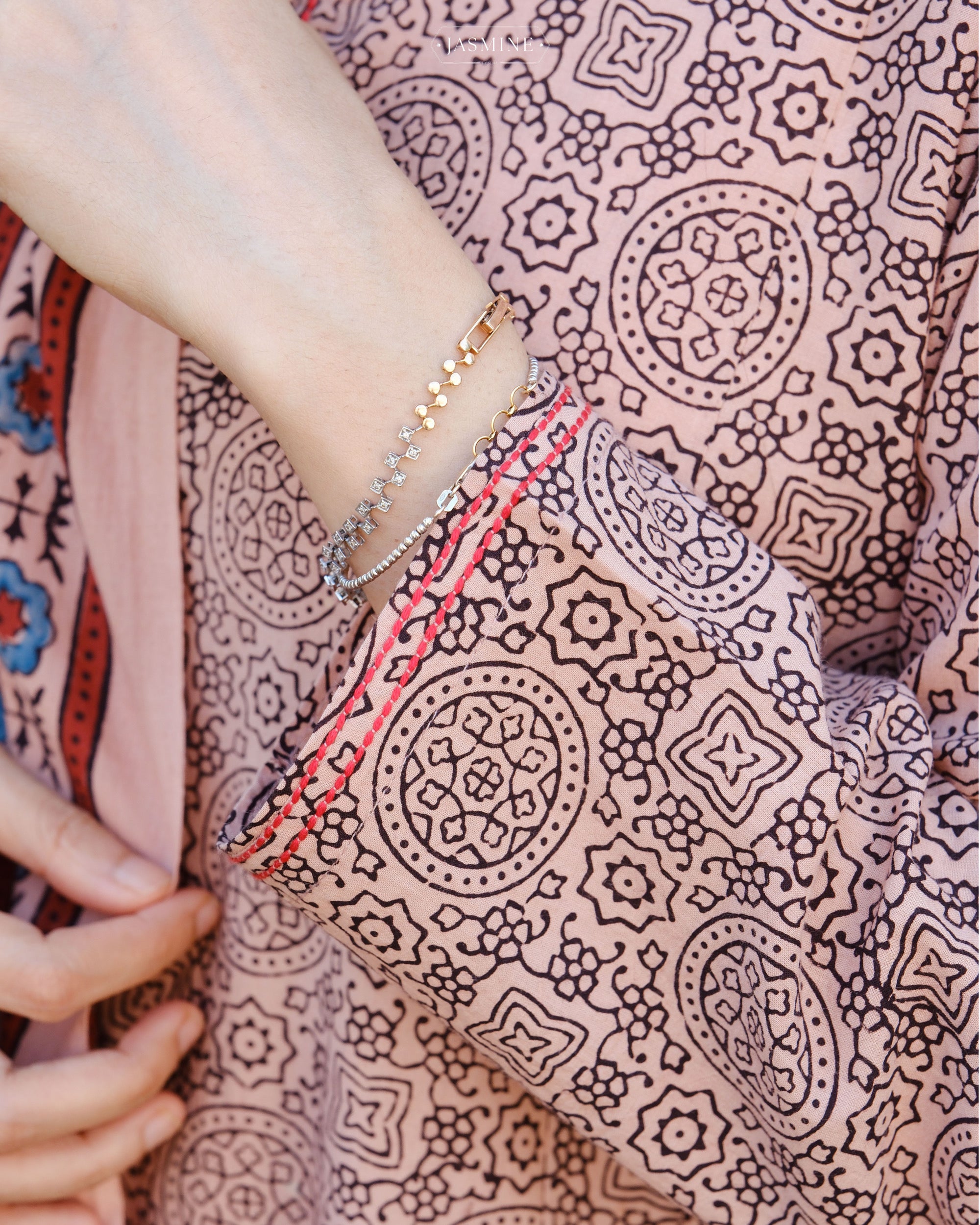 Ajrakh hand dyed and hand block printed premium cotton A line salwar set