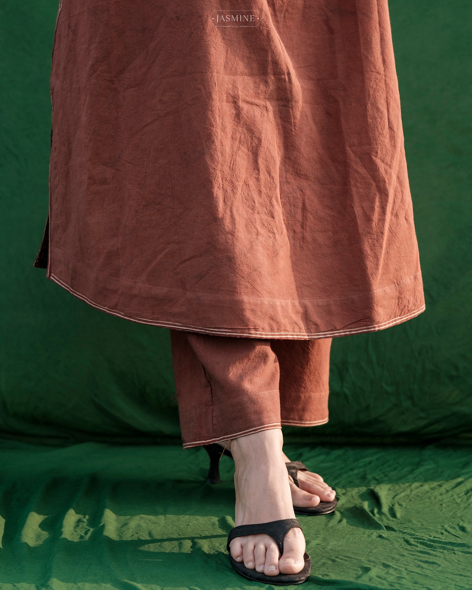 Ajrakh hand dyed and hand block printed premium cotton loose fit coord set