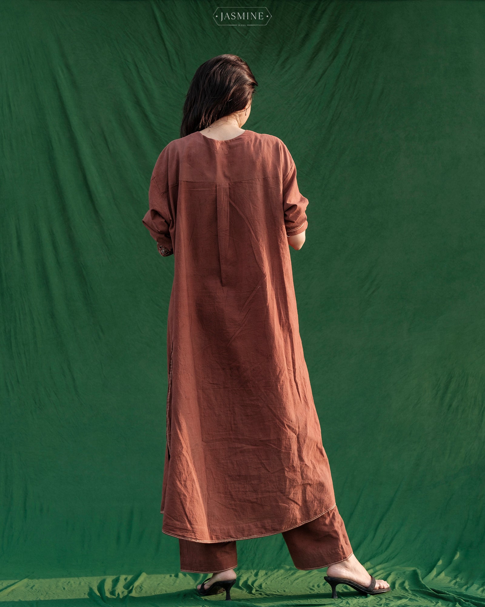 Ajrakh hand dyed and hand block printed premium cotton loose fit coord set