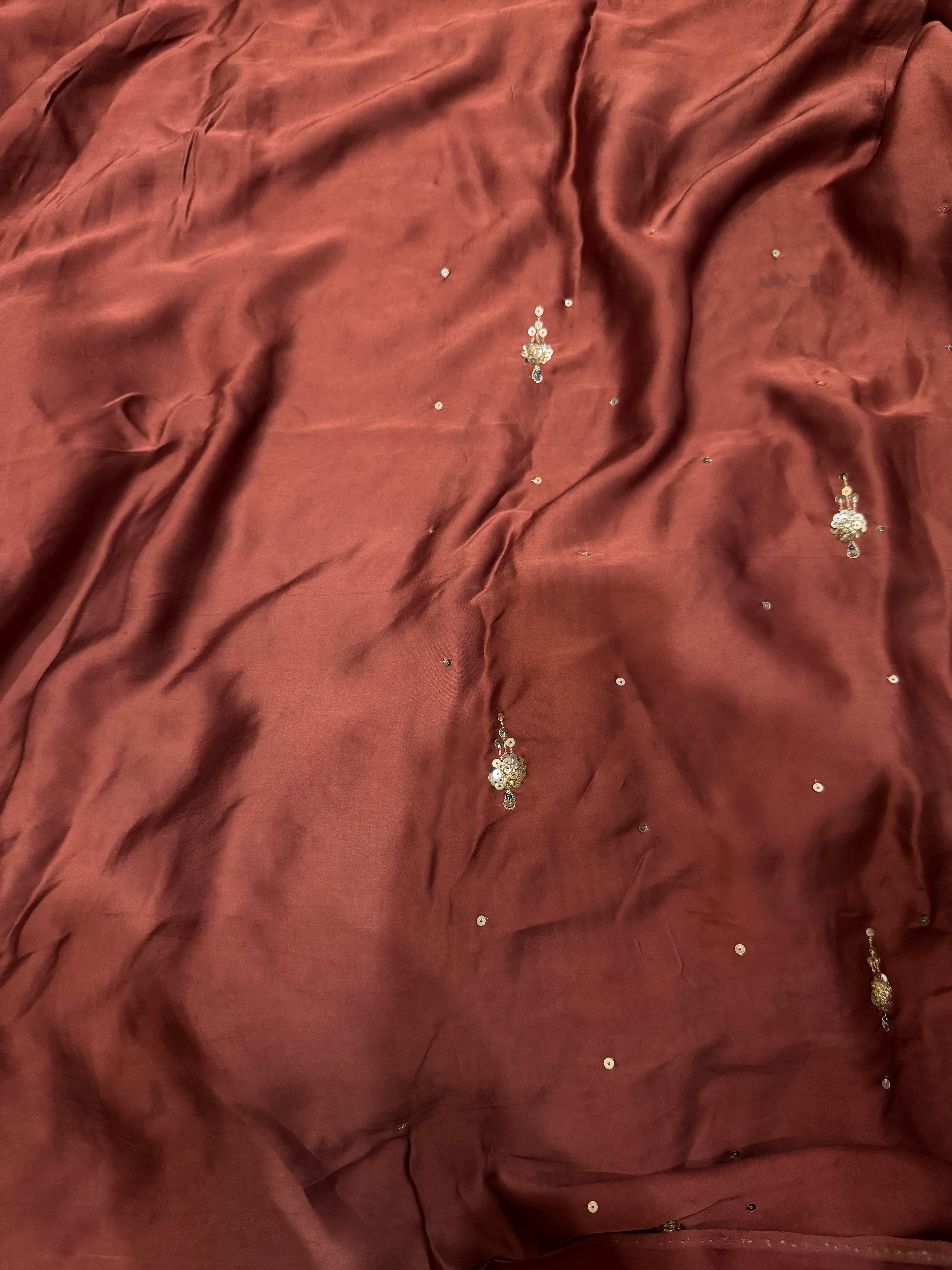 Ajrakh modal silk handworked saree with modal silk handworked dupatta