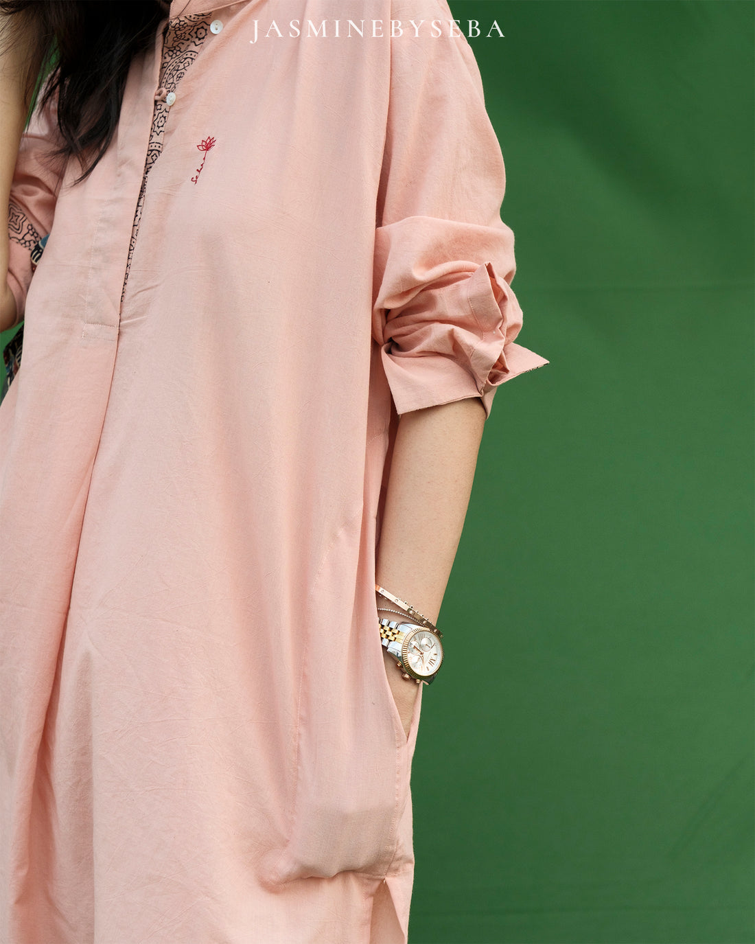 Ajrakh hand dyed and hand block printed organic cotton coord set