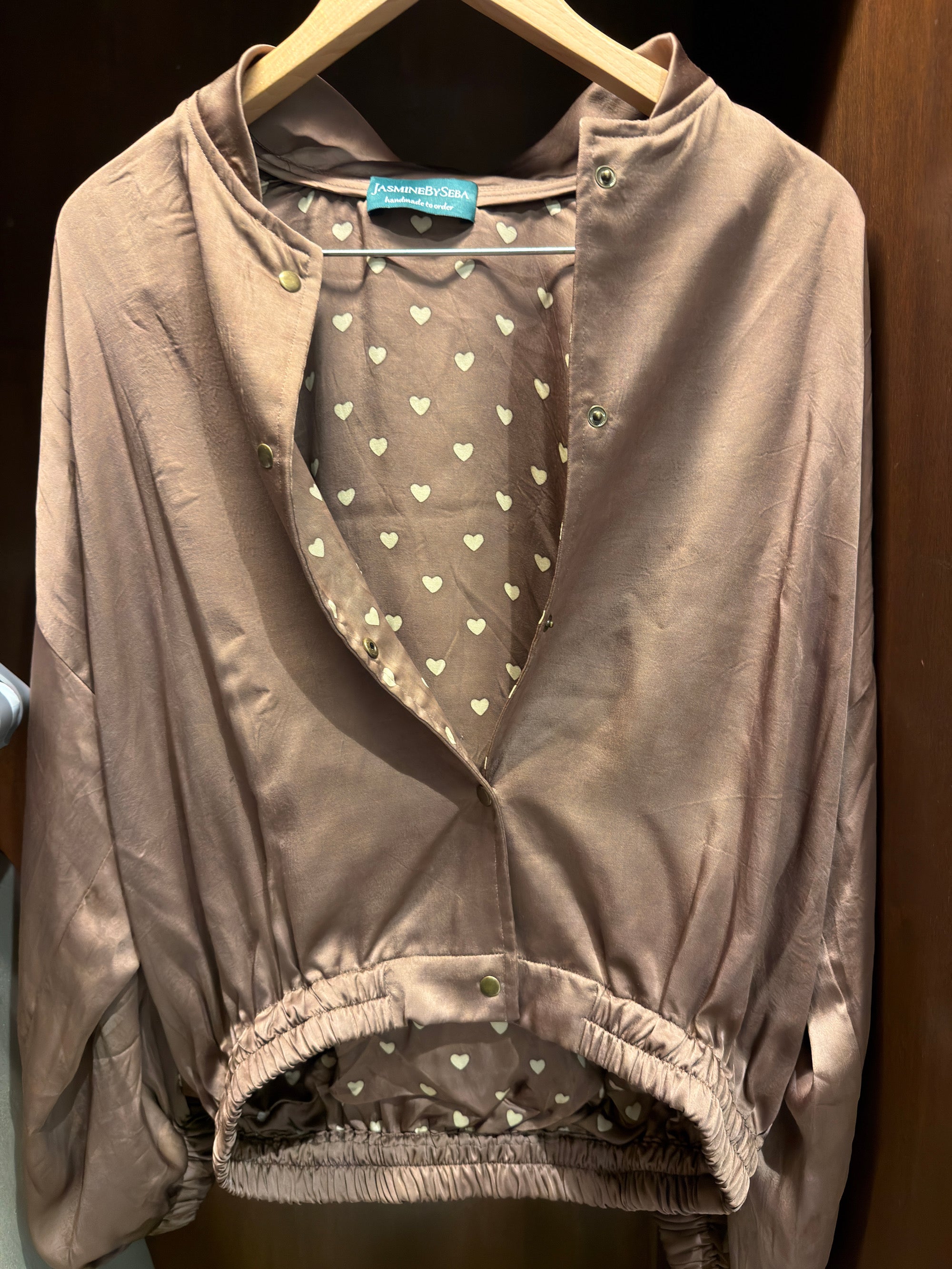 Ajrakh handcrafted pure modal silk bomber jacket