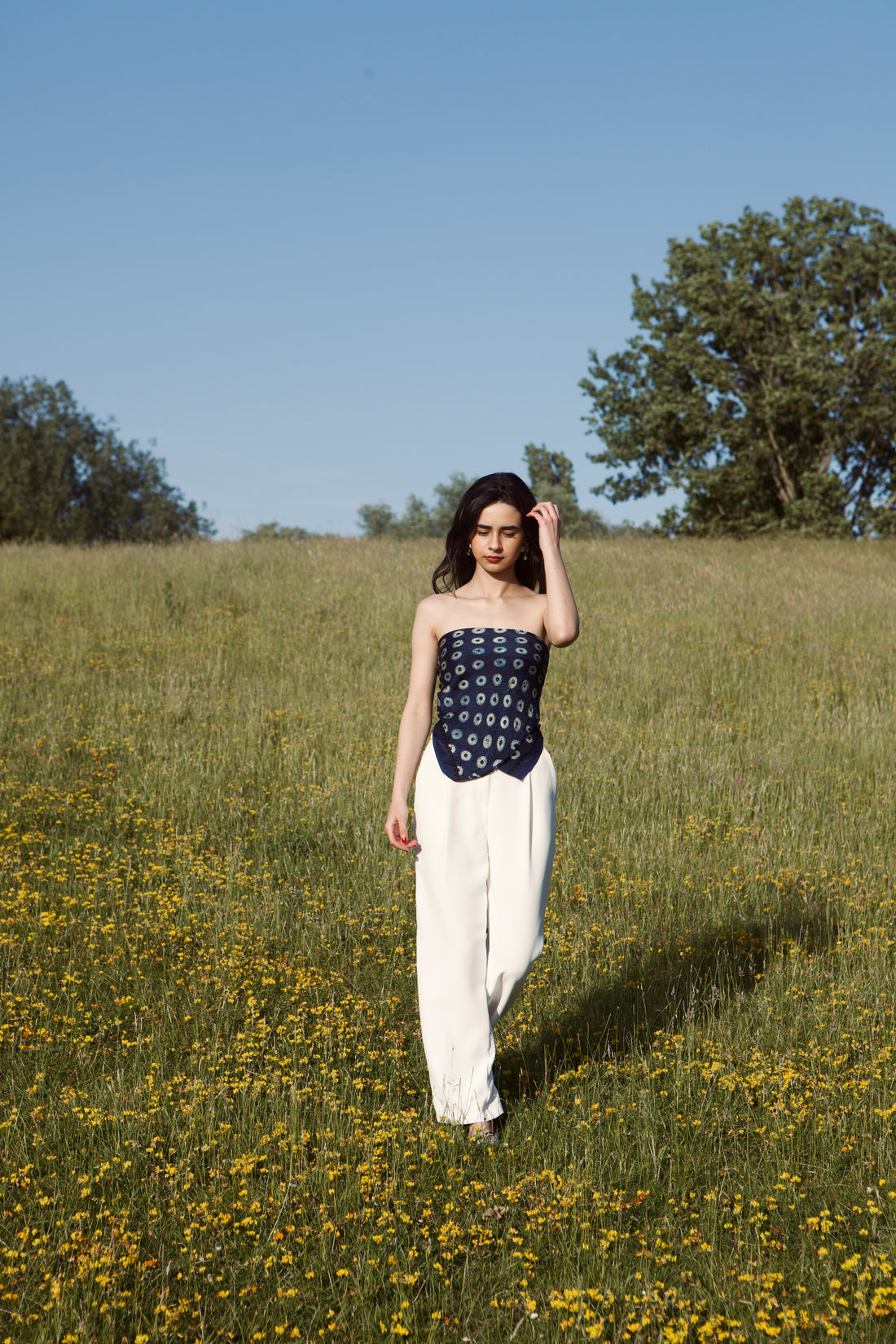 AJRAKH hand dyed hand block printed pure modal silk long scarf