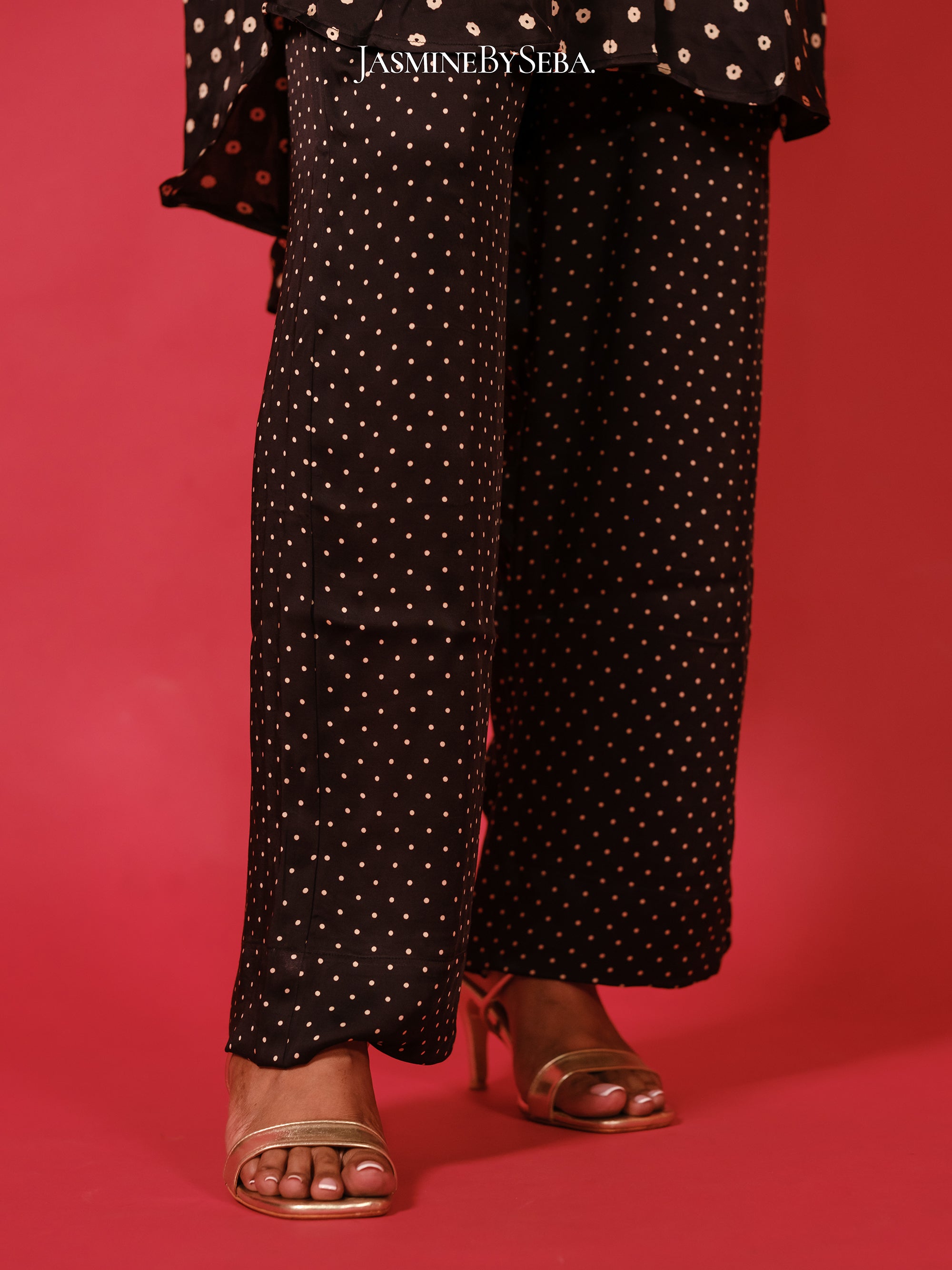 Ajrakh hand dyed hand block printed modal silk coord set