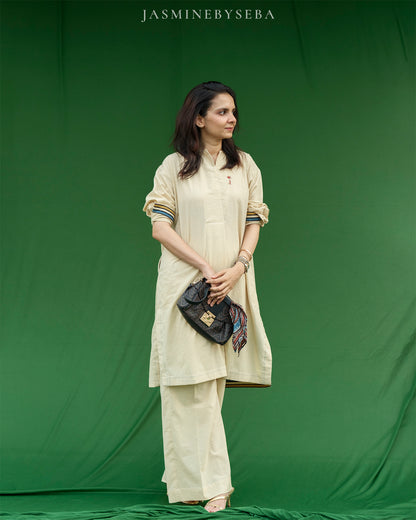 Ajrakh hand dyed and hand block printed organic cotton coord set