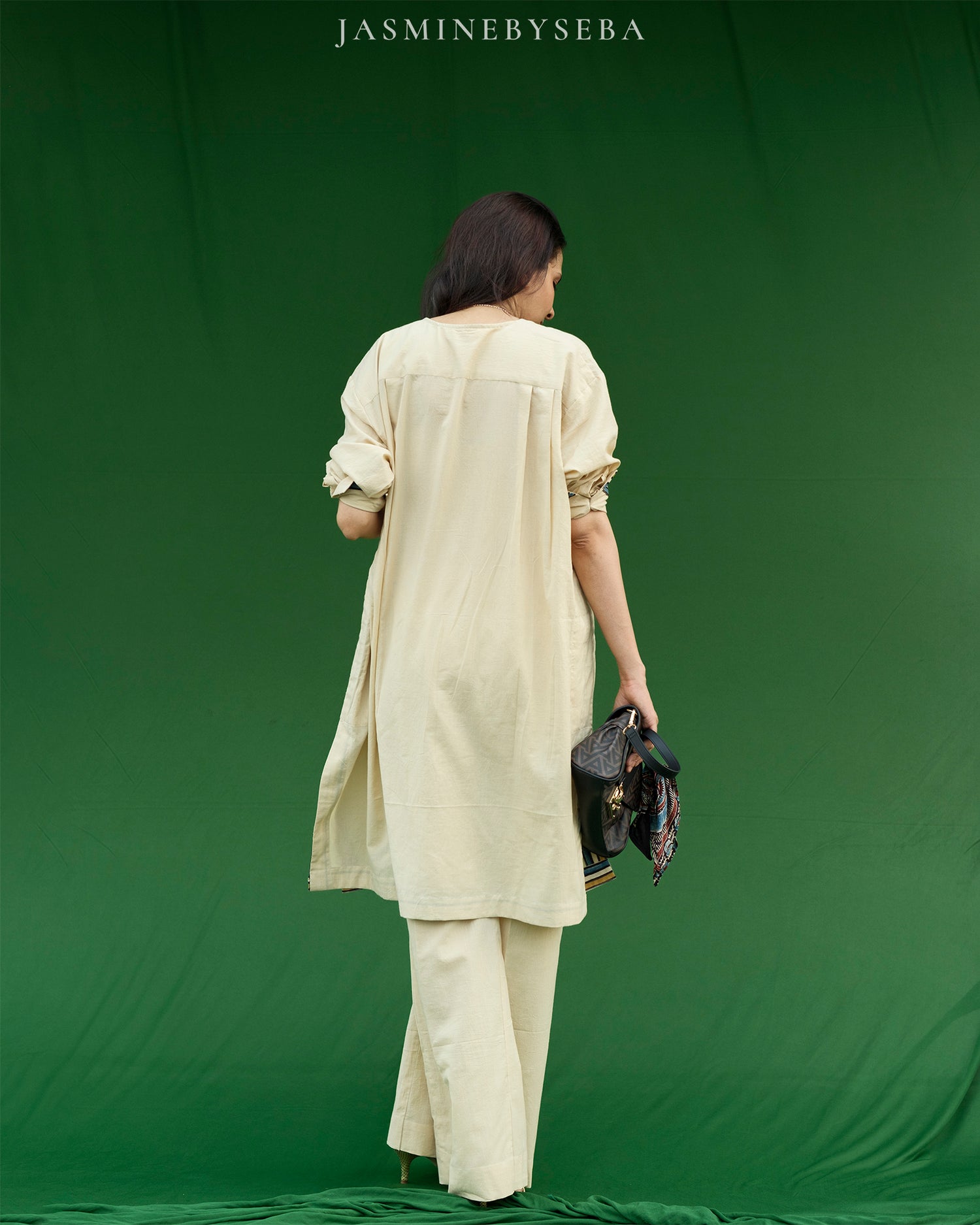 Ajrakh hand dyed and hand block printed organic cotton coord set