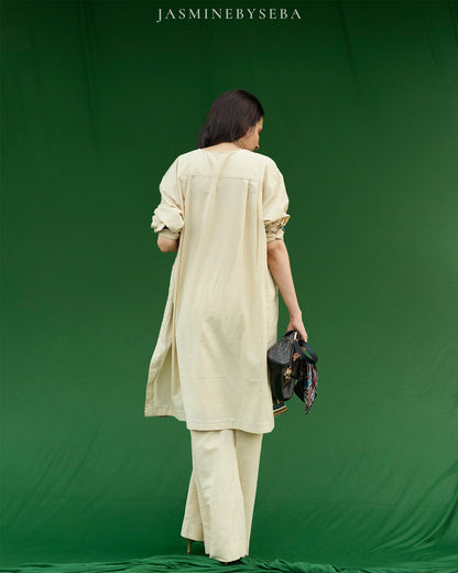 Ajrakh hand dyed and hand block printed organic cotton coord set