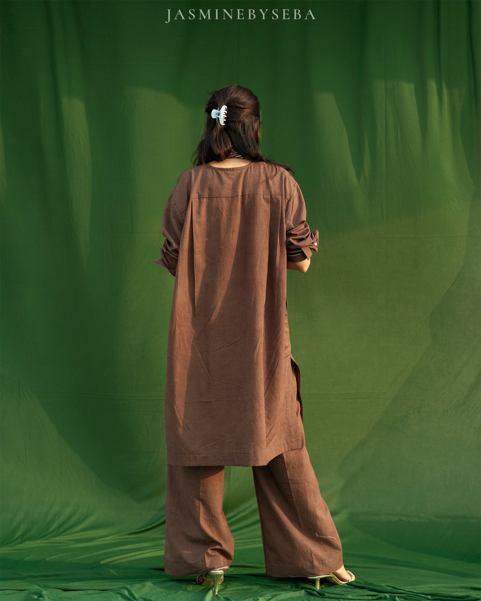Ajrakh hand dyed and hand block printed organic cotton coord set