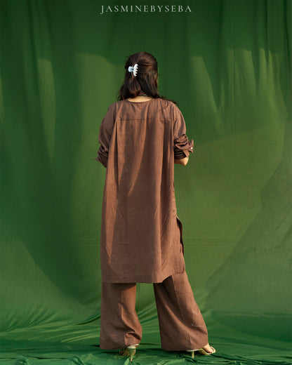 Ajrakh hand dyed and hand block printed organic cotton coord set