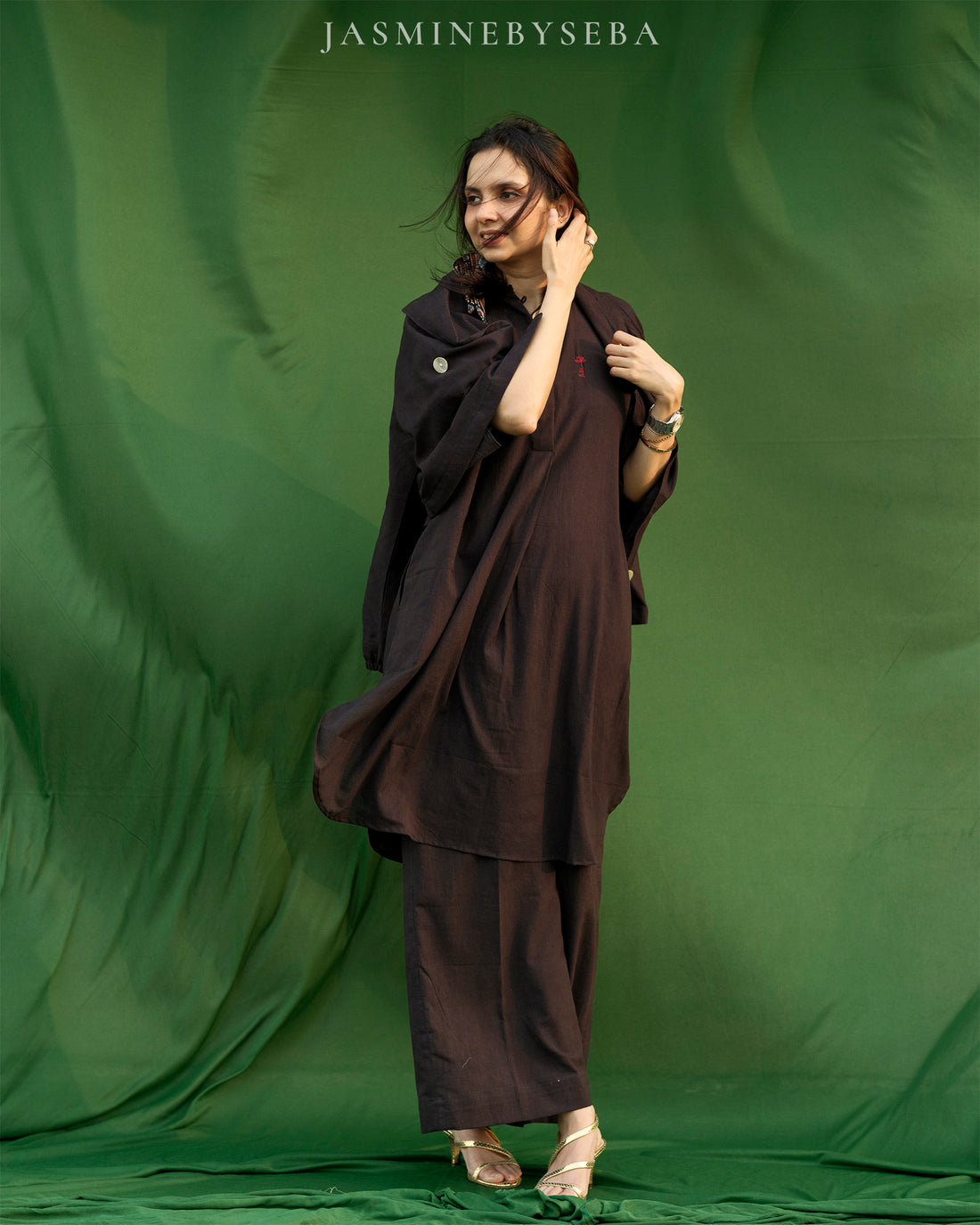 Ajrakh hand dyed and hand block printed organic cotton coord set