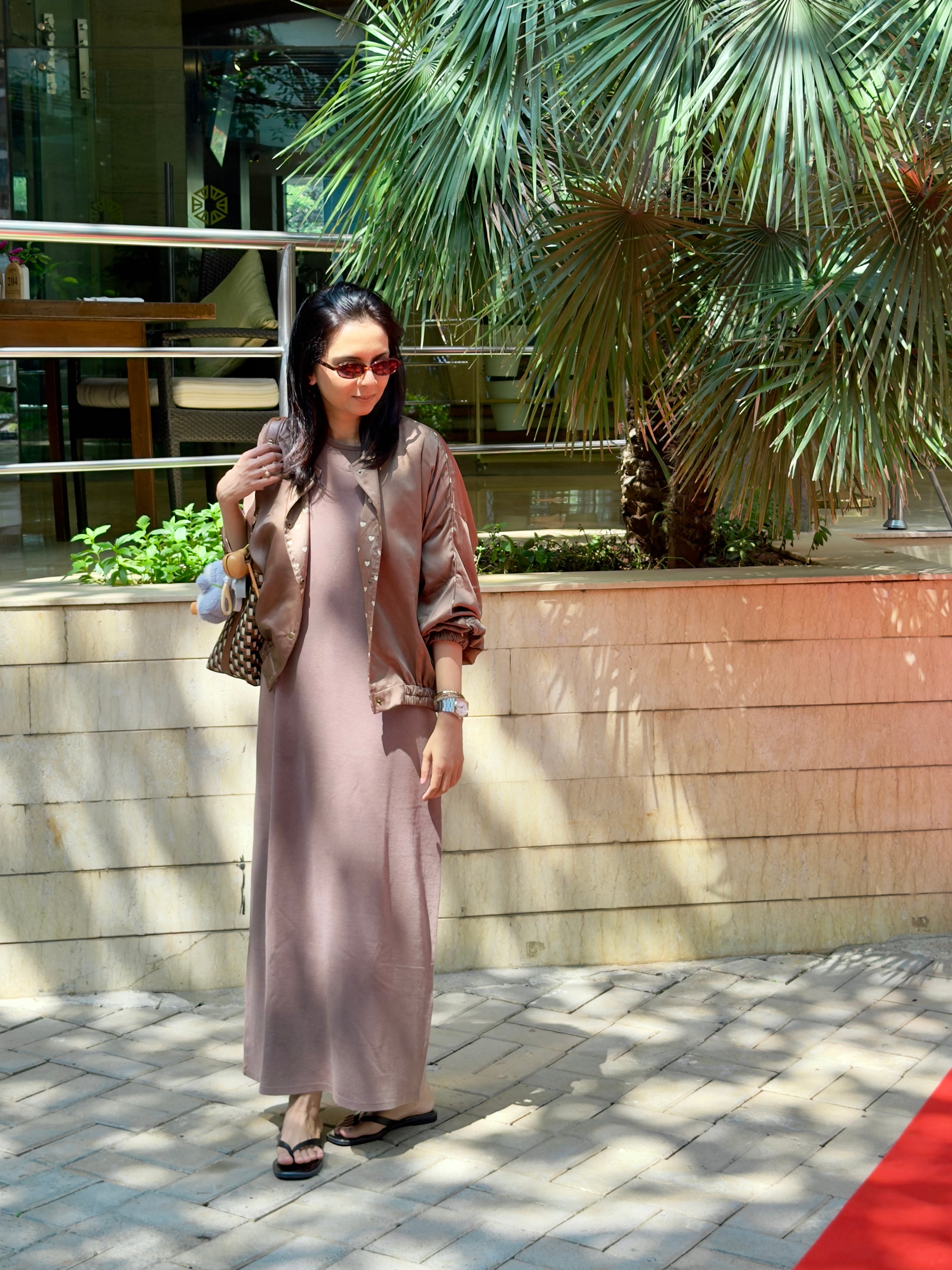 Ajrakh handcrafted pure modal silk bomber jacket