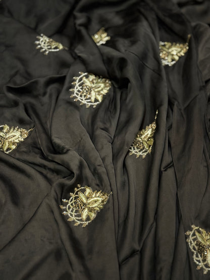 Ajrakh modal silk handworked saree with modal silk handworked dupatta