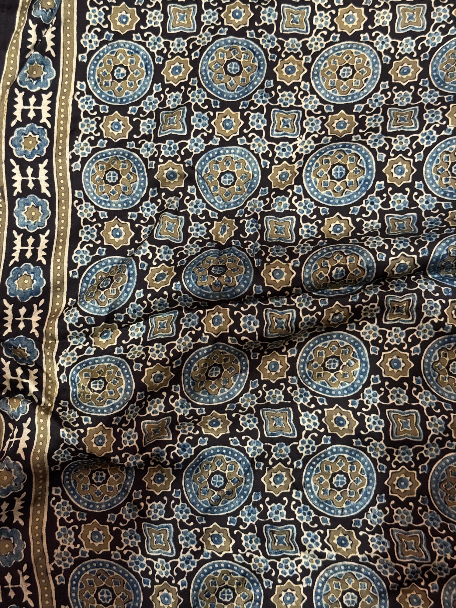 Ajrakh modal silk handworked saree with modal silk handworked dupatta