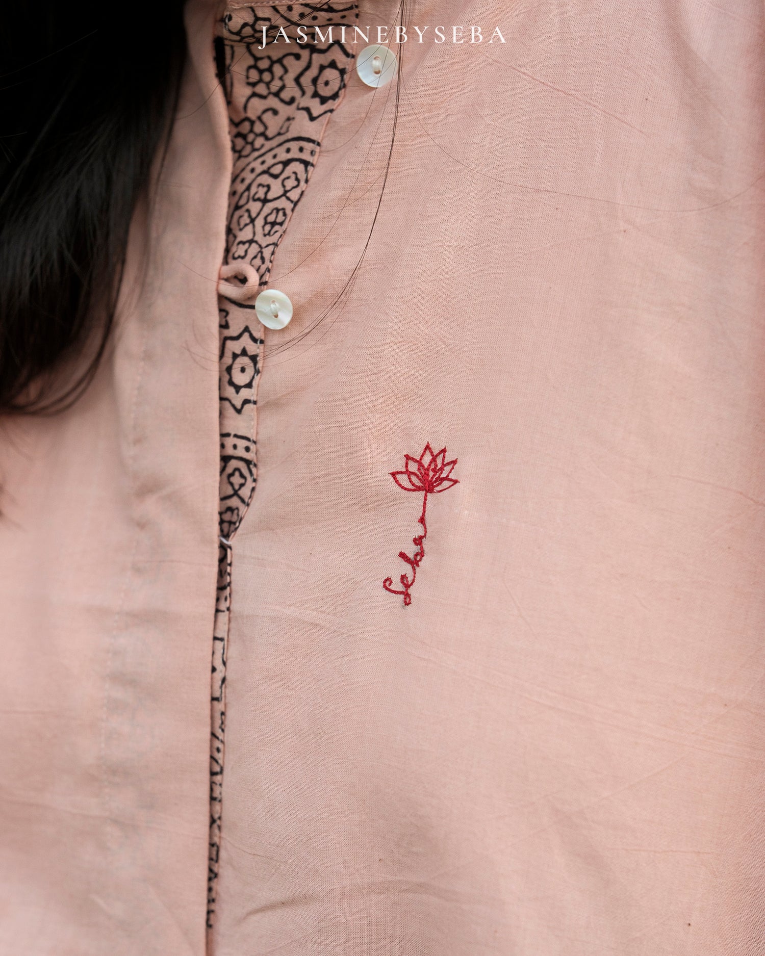 Ajrakh hand dyed and hand block printed organic cotton coord set