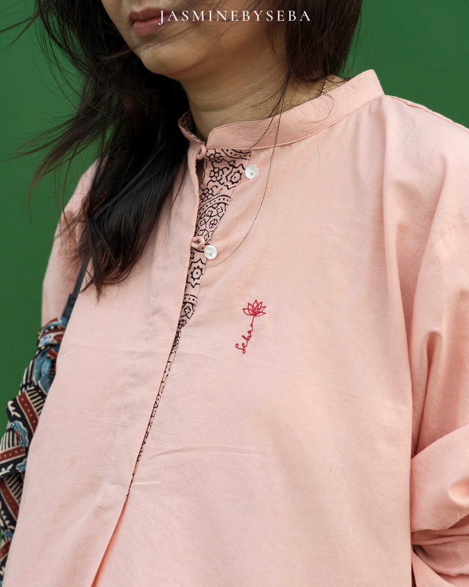 Ajrakh hand dyed and hand block printed organic cotton coord set