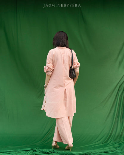 Ajrakh hand dyed and hand block printed organic cotton coord set