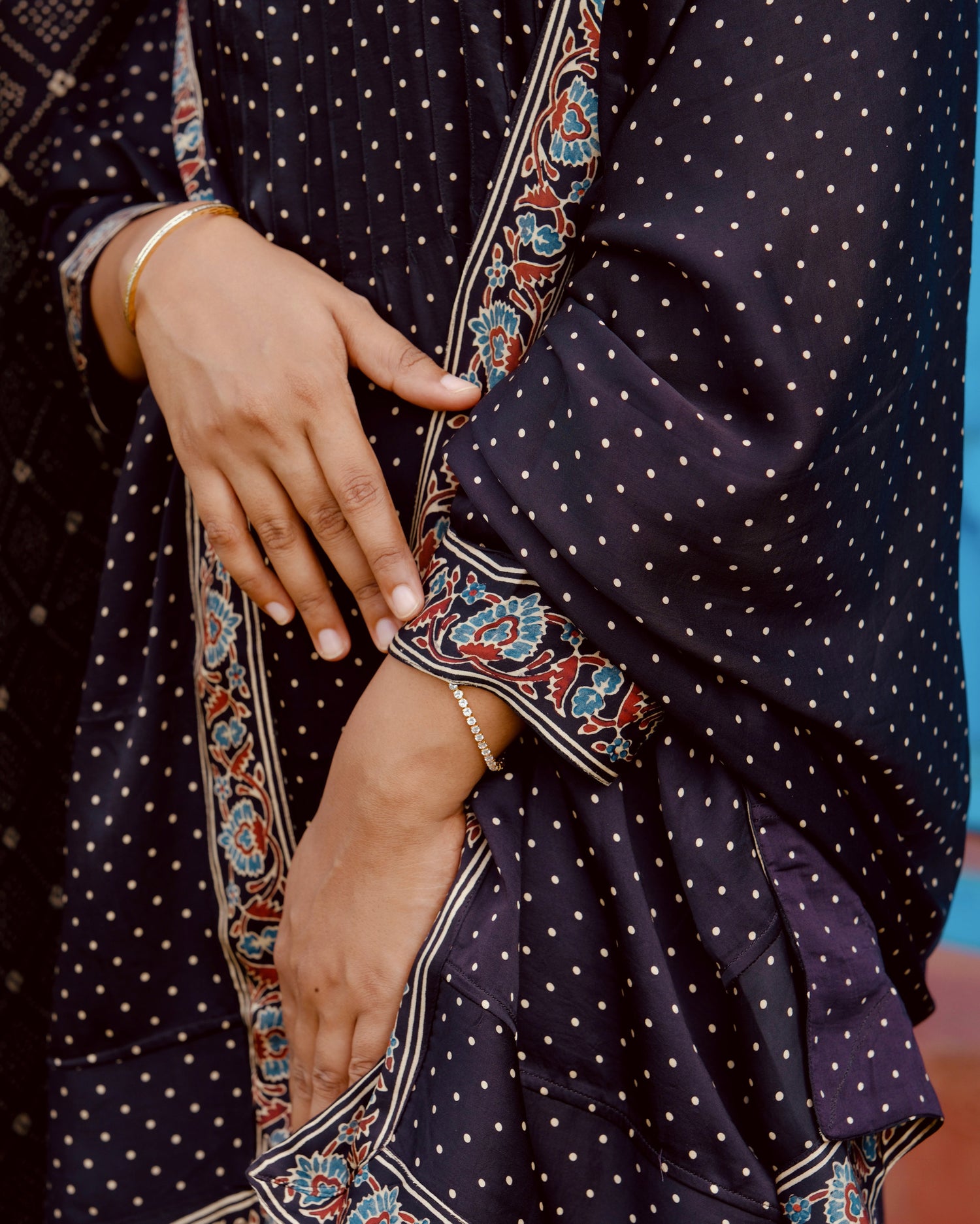 Ajrakh Modal Silk Straight Cut Salwar Suit