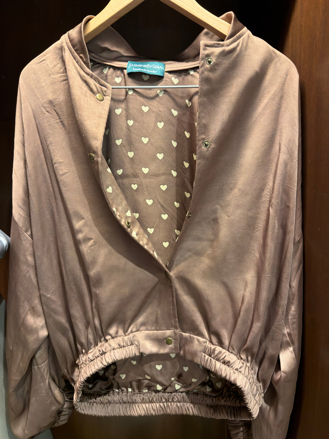 Ajrakh handcrafted pure modal silk bomber jacket