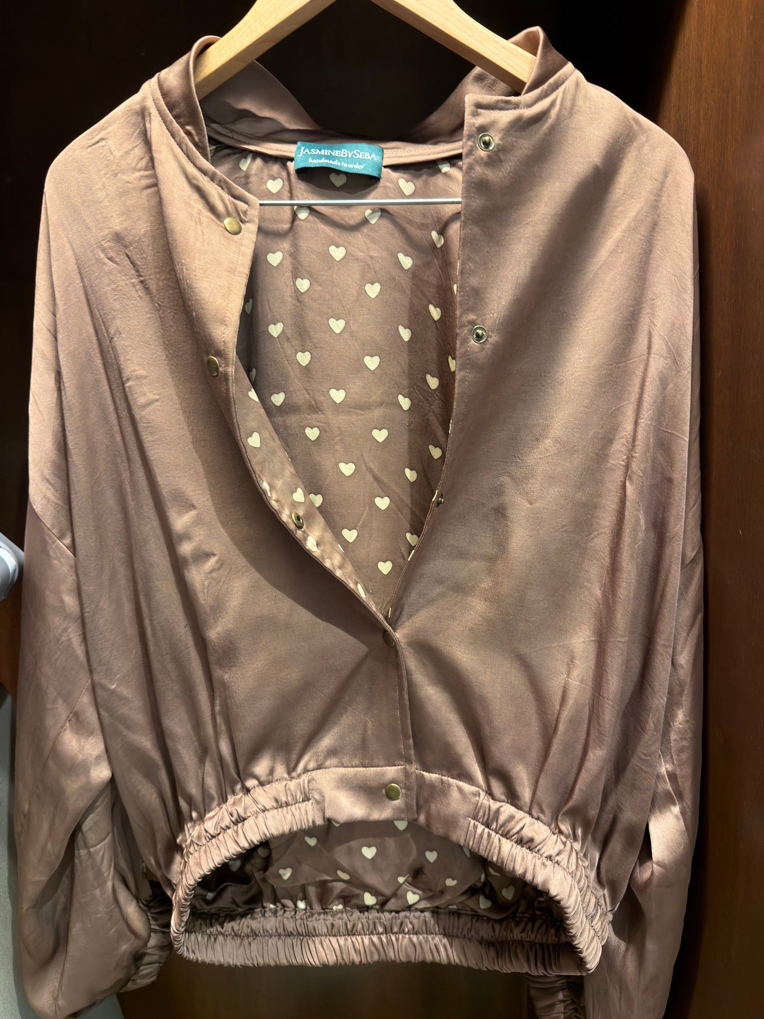 Ajrakh handcrafted pure modal silk bomber jacket