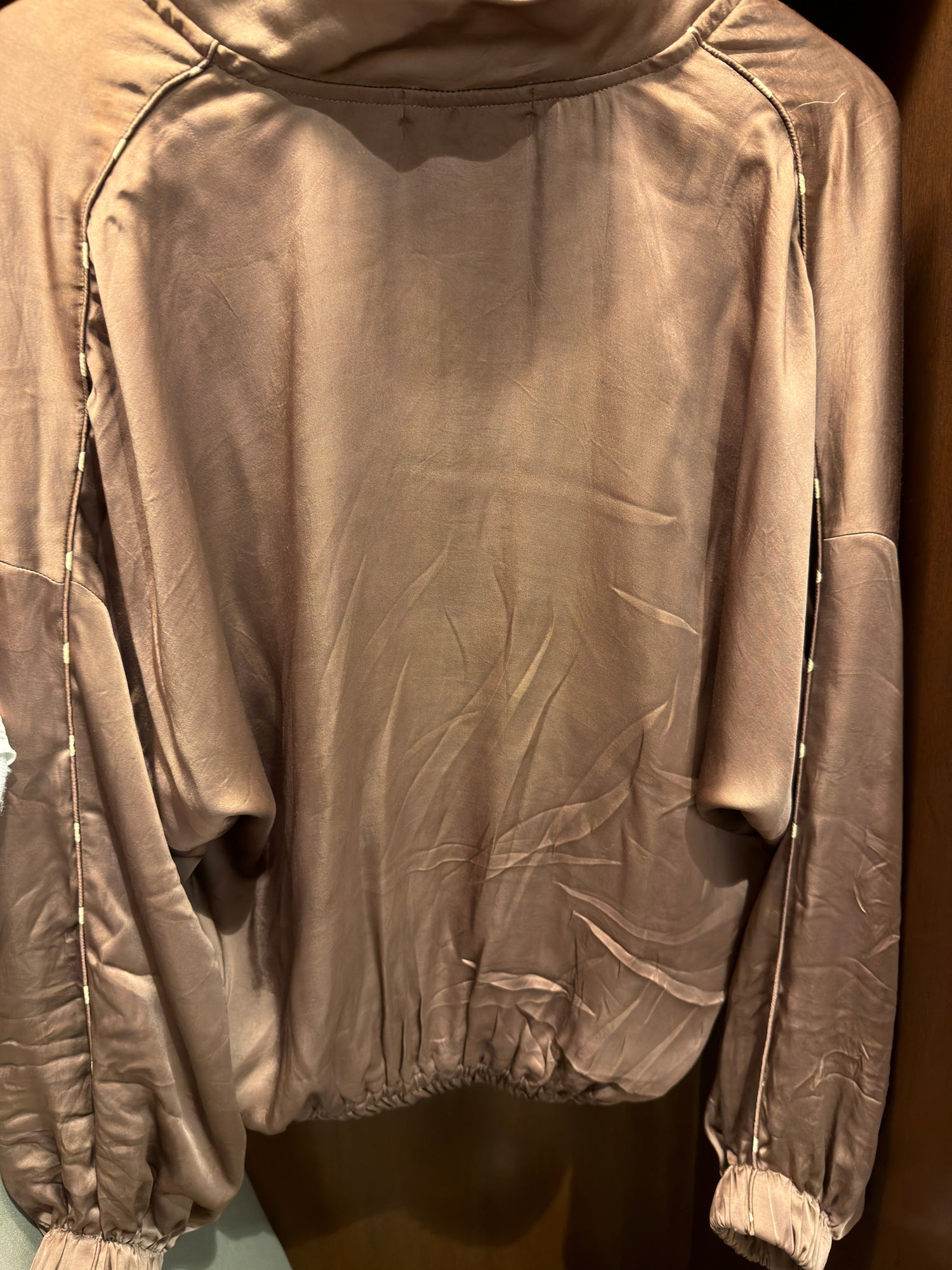 Ajrakh handcrafted pure modal silk bomber jacket