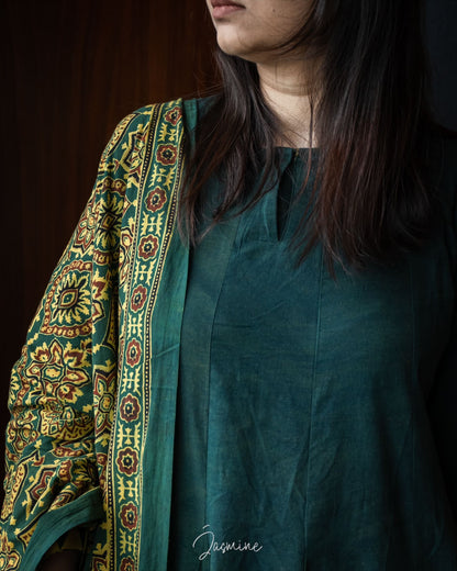 Ajrakh cotton panel cut masakali.