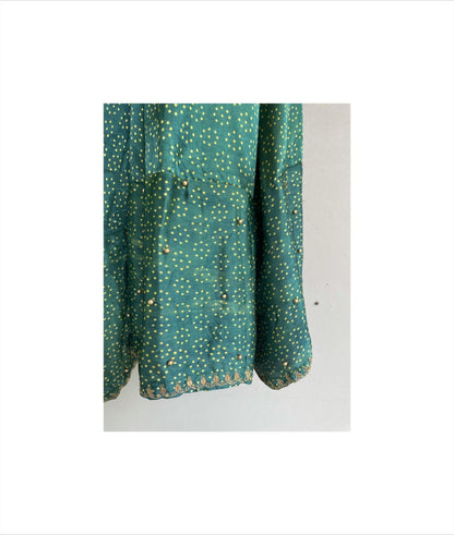 Ajrakh modal silk panel cut top with modal silk palazzo pants -
 with modal silk dupatta with zardosi handwork